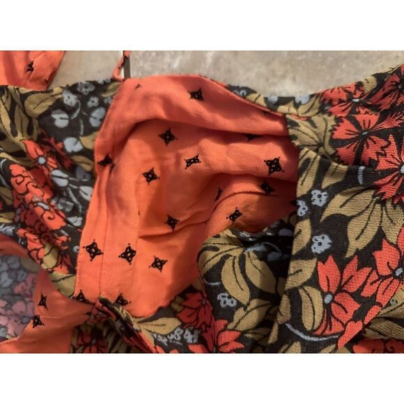 Free People Printed Rayon Tie Dress Pockets - Picture 5 of 8